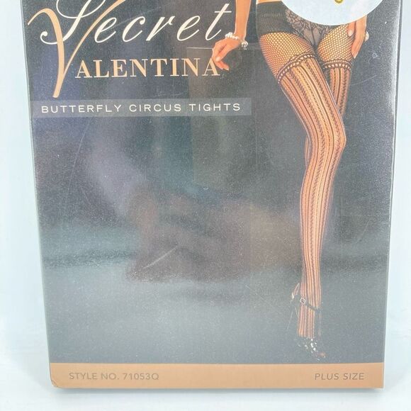 Secret Valentina Women’s Plus Size Black Butterfly Circus Tights OS - Picture 3 of 7